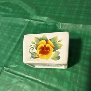 Corelle SUMMER BLUSH Sugar Packet Sweetener Holder Yellow flower